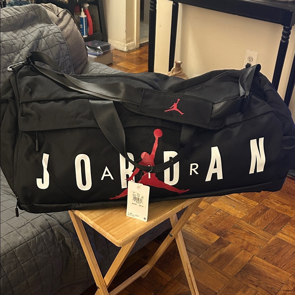 Jordan Black and Red Duffel Bag